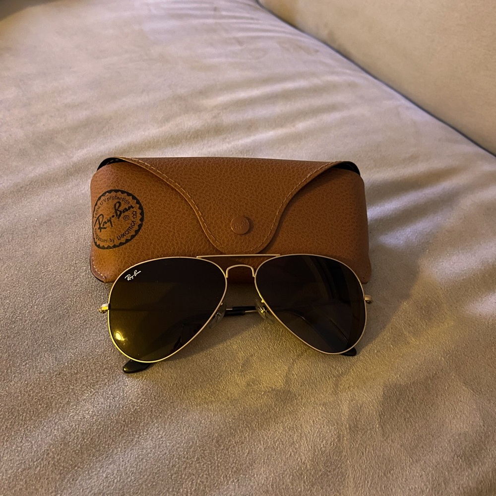 Ray-Ban  gold frame with brown lens
